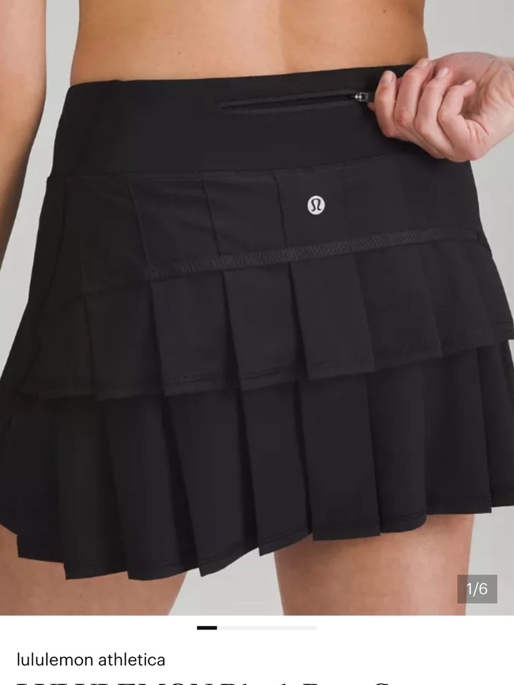 Lululemon Pace Setter  Black Ruffle Back Skort